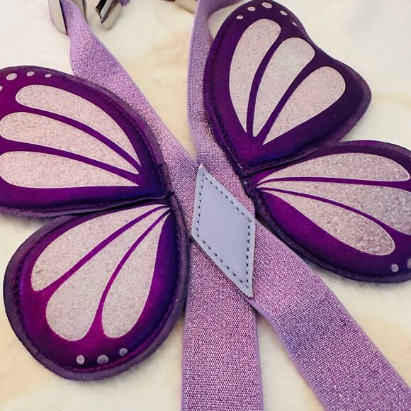 Girl’s Purple Butterfly Suspenders Toddler Size - Picture 2 of 6